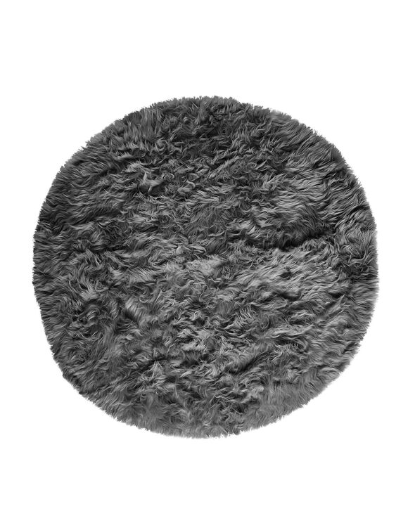 Rond tapijtje met hoge polen (grijs) Rond tapijtje met hoge polen (grijs)